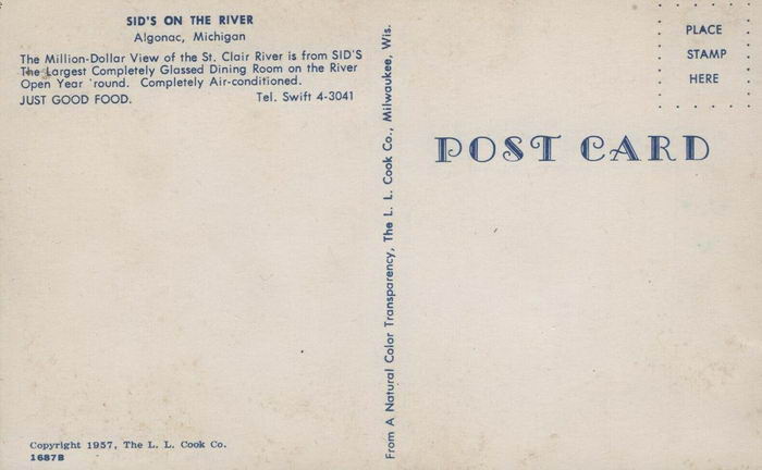 Sids on the River - Old Postcard (newer photo)